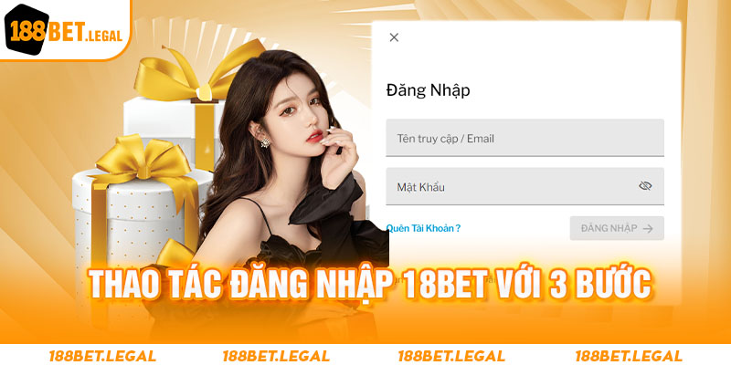 Thao tác đăng nhập 188bet với 3 bước